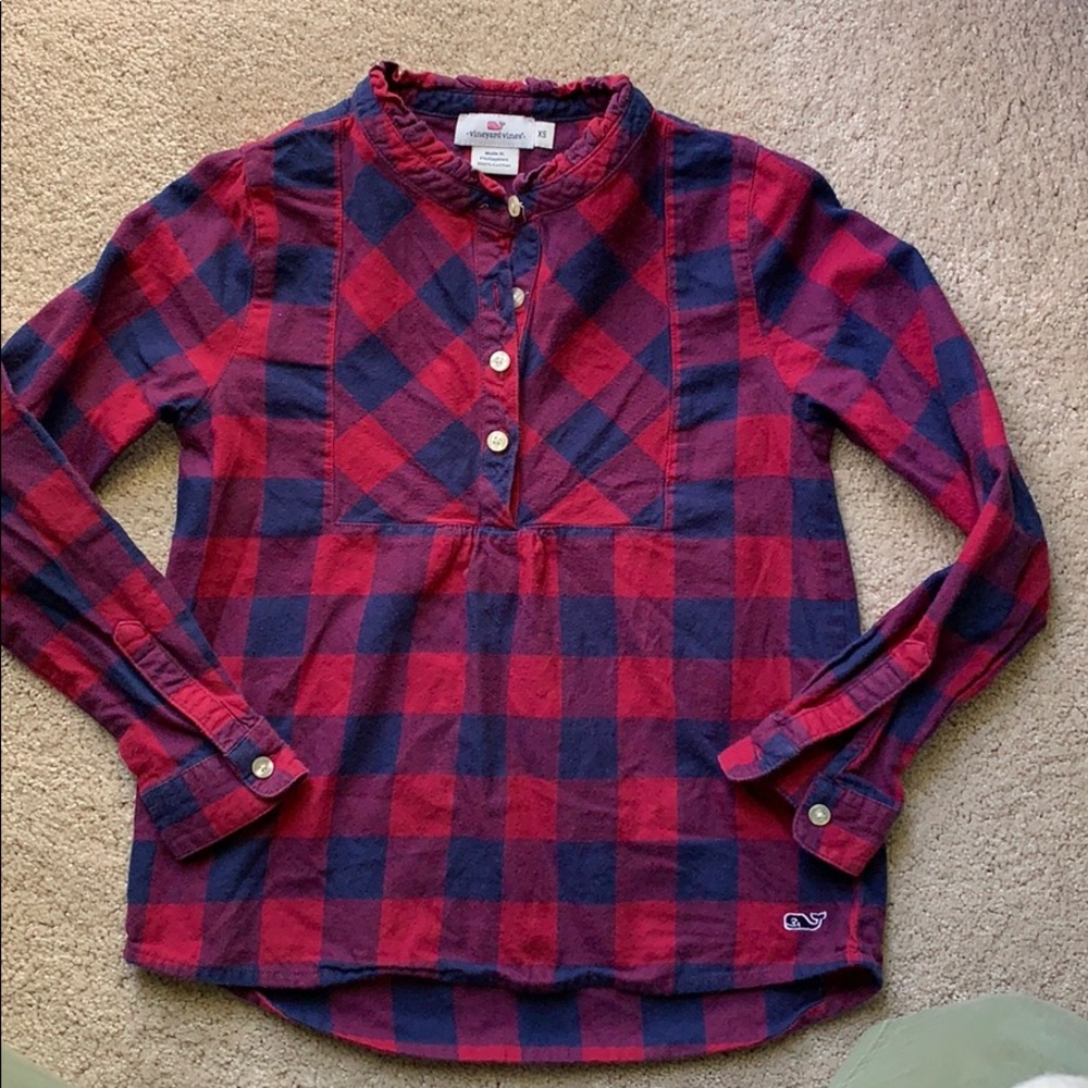 Vineyard Vines Girls Flannel Top